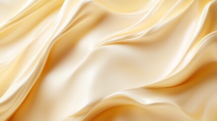Obraz premium A tight shot of a white and yellow fabric with a smoothly undulating wave pattern at its peak