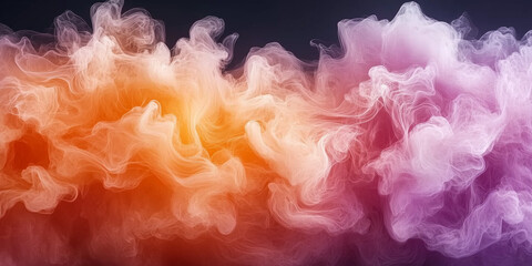 Obraz premium Abstract Cloud of Pink & Orange Smoke in Colorful Swirling Movement, Dreamy Atmosphere