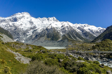 Lake Pukaki & Lake Tekapo Views with Lupin Fields, Hooker Valley Track, Southern Alps, Mt Cook Mountains Glacial Rivers, Snow-Capped Peaks, Scenic Trails, Landscape New Zealand’s Canterbury Queenstown