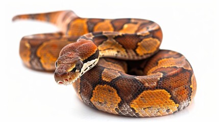 Obraz premium Red tailed Boa from the Columbian Jungle isolated on white backdrop