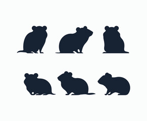 Fototapeta premium Hamster silhouette EPS vector art illustration template on a white background