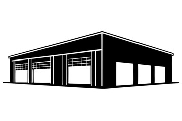 Fototapeta premium A modern warehouse, with a simple, functional design and large open spaces.