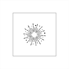 Illustration vector graphic of fire works icon, black and white 
