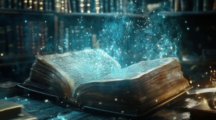 Magic Book with Glowing Pages