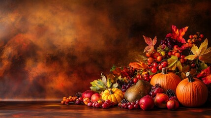  Autumn harvest still life with pumpkins and fall foliage © DesignzByLA