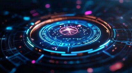 AI-driven astrology, holographic zodiac alignment, futuristic theme