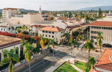 Santa Barbara Downtown, aerial view.
