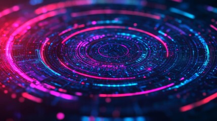 Fototapeta premium Hologram zodiac alignment, virtual stargazing, cosmic neon hues