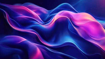 Fototapeta premium Vibrant Abstract Waves of Purple and Blue Neon Liquid Texture Background