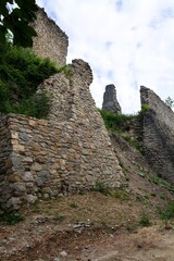 The ramparts and walls of the castle ruins. Old Jicin. Czechia. 