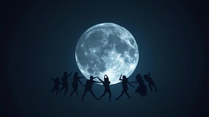 Fototapeta premium Zodiac constellations illuminated by a lunar eclipse, casting shadows of cosmic figures