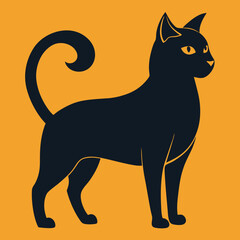 Black Cat Vector Art Silhouette