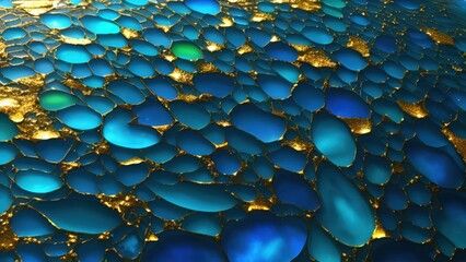 Fototapeta premium 「流れる色彩: 黄金と色の幻想的な融合」