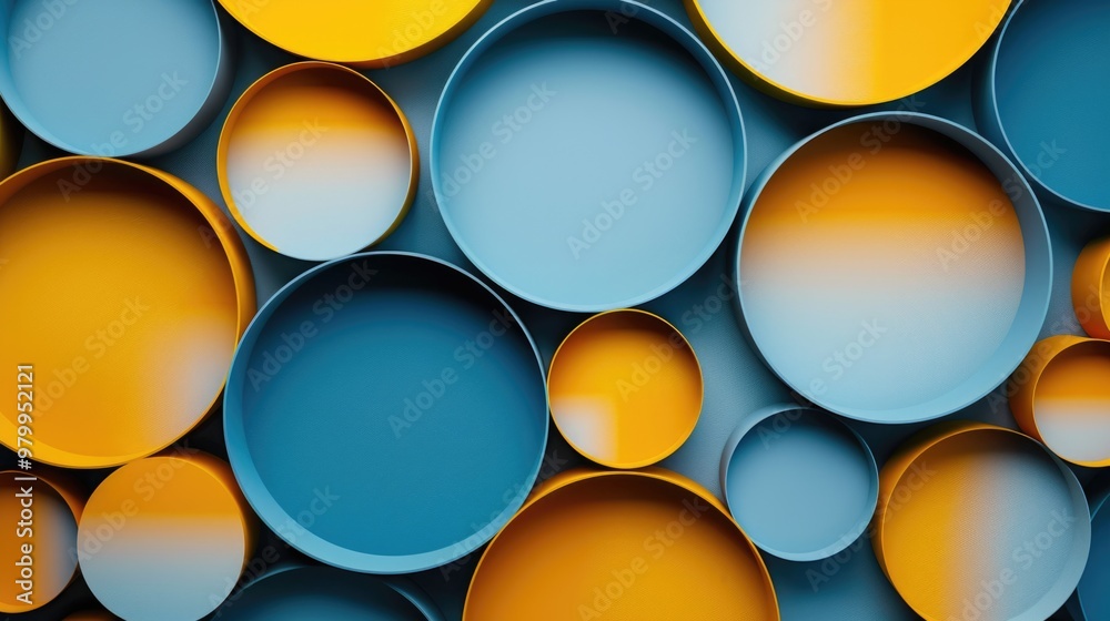 Aufkleber a collection of colorful circles adorns a wall, suitable for use in design and decoration projects
