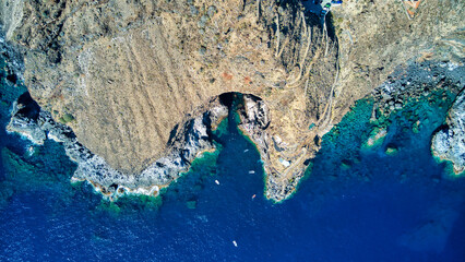 Foto aérea del Poris de Candelaria en La Palma, Canarias. drone