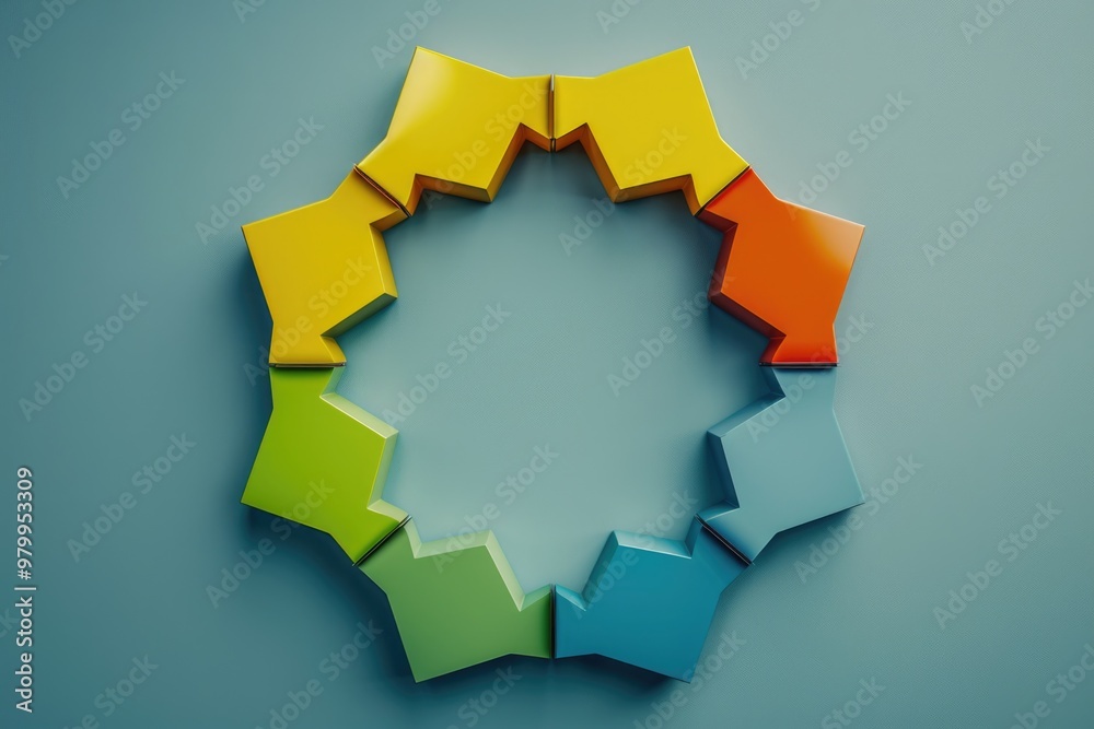 Poster a circular arrangement of colorful blocks for creative play or decoration