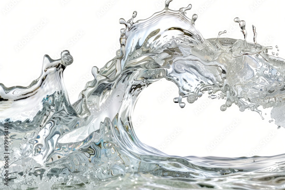 Poster a large wave crashes into the ocean