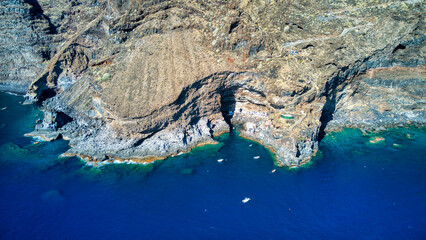 Foto aérea del Poris de Candelaria en La Palma, Canarias. drone
