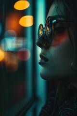 A person sitting at home looking out the window