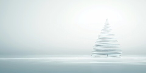Fototapeta premium Minimalist digital Christmas tree design with soft lighting and serene atmosphere