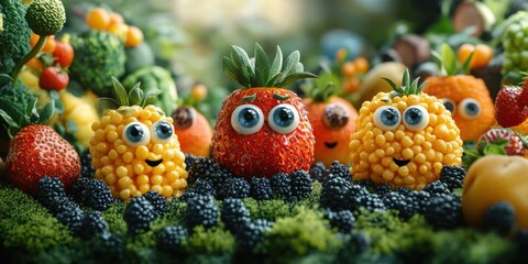 The dynamic city streets where lively produce with eyes add excitement and wonder to the everyday environment