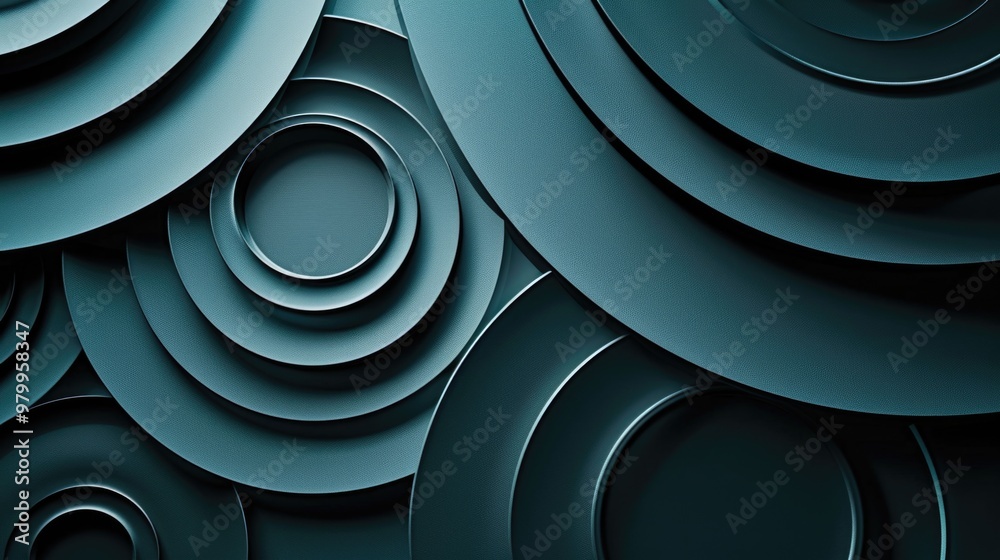Poster a collection of rounded shapes stuck to a wall, useful for design and illustration projects