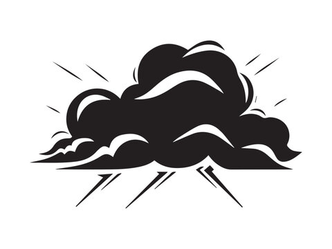 black cloud with lightning bolts clip art preview