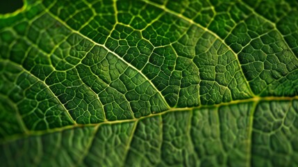 Obraz premium Green leaf vein textures generative ai