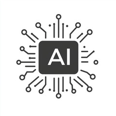 artificial intelligence sign on a white background,vector