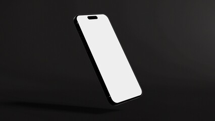 Realistic smartphone mockup floating on a dark gray background