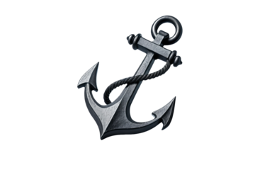 Anchor, isolated against a pristine white backdrop, showcasing its intricate details, shadows cast by strategic lighting, capturing its weathered texture and robust build, stock photography style