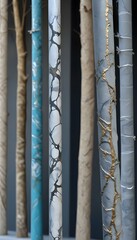 Fototapeta premium decorative 3d structure multi texture with visible veins and cracks