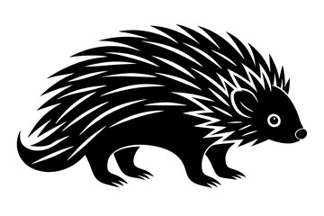 porcupine silhouette high quality vector