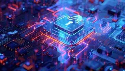 Cyber attack warning with a blue padlock icon indicating a breach in internet security