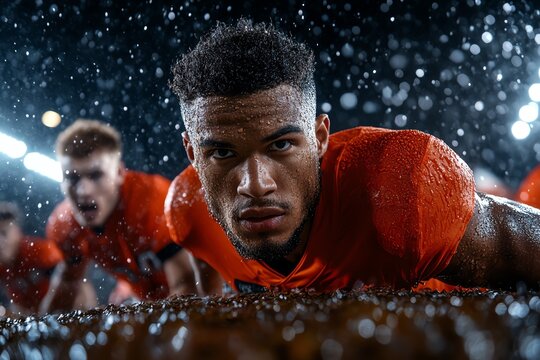 An intense training montage for an underdog sports team preparing for the biggest game of their lives