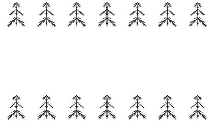 Christmas tree. doodle. Christmas tree doodle. there are many different Christmas trees painted in the doodle style. New Year. vector. black lines. frame. place for the inscription. a beautiful postca