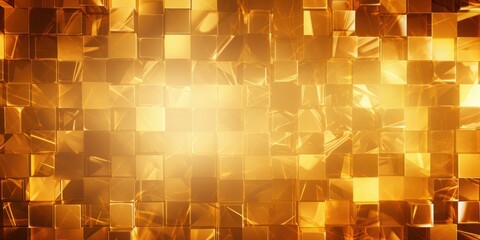 A shining Golden Mosaic Glass Abstra background