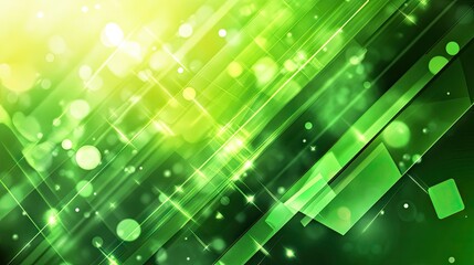 Obraz premium A bright green abstract background with geometric shapes and light highlights, perfect for an energetic, fresh design.
