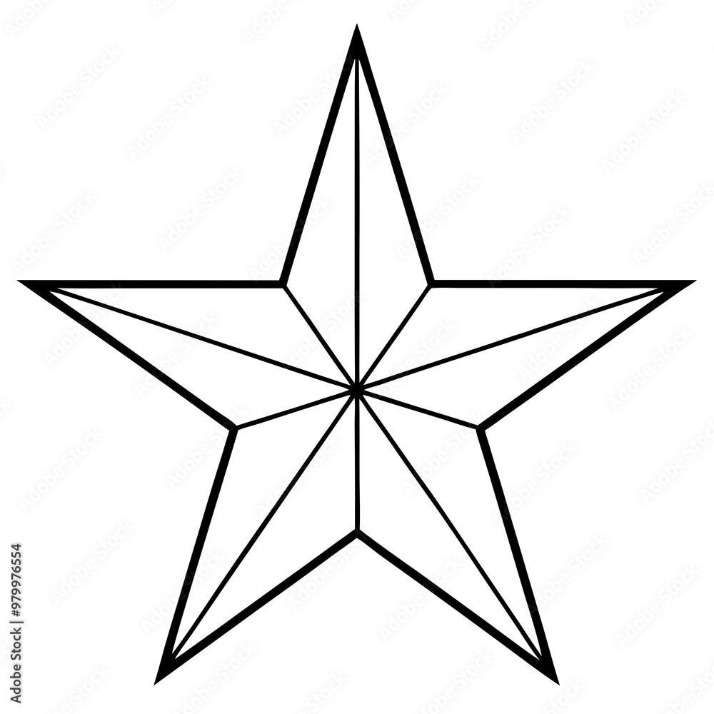 Wall mural radiant five-pointed star vector