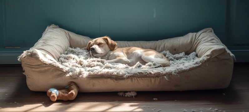 An abandoned dog bed