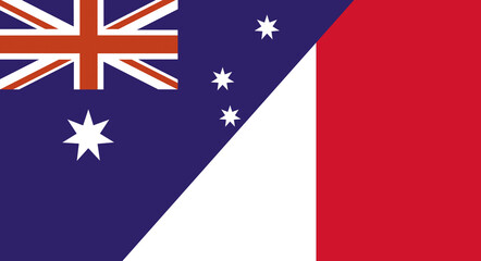 Flag of Australia and Malta. Two Flags Australian and Maltese flags