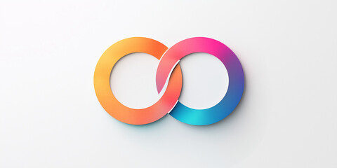 yellow, blue and pink infinite symbol