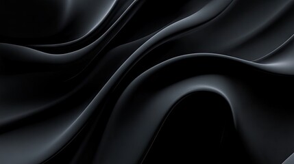 Obraz premium A moody black abstract background with smooth transitions and gentle gradients, perfect for dark-themed designs.