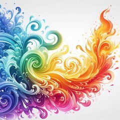 Fototapeta premium Hintergrund, Wallpaper regenbogenfarbene Flammen