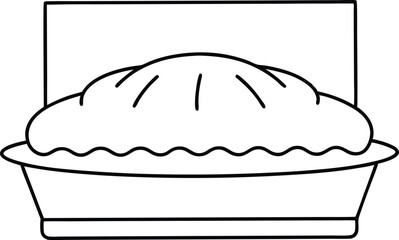 Kids Coloring Vector of a Delicious Pie Cooling on the Windowsill
