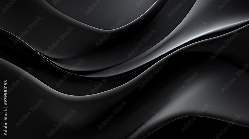 Fototapete a sleek black abstract background with smooth, flowing lines and subtle gradients for a modern and s