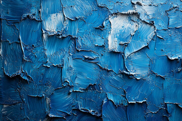 Abstract Blue Impasto Painting Texture