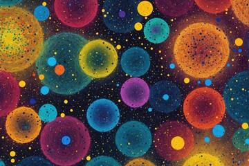 abstract background of multi-colored spots and circles microcosm universe galaxy 13