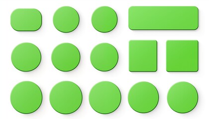 buttons for web, green square circle
