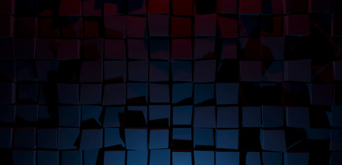 Dark Blue and Red Abstract Tiles